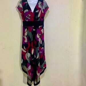 Dress Sz 10 Dressy Flowing Layered Look. Multi Color